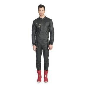 LVL XIII Jumpsuit Motorcycle Style $425 Size M Black Moto One Piece Suit Zip